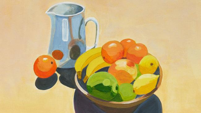 Painting of a bowl of fruit