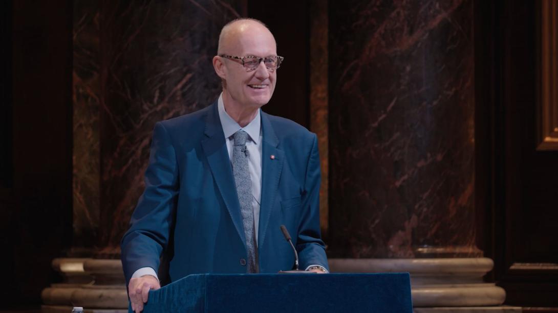 Image of Professor Martin Green OBE giving a lecture at the CCLA Better World Lecture series