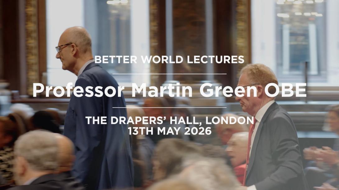 Image of Professor Martin Green OBE and Richard Evans walking into the lecture theatre